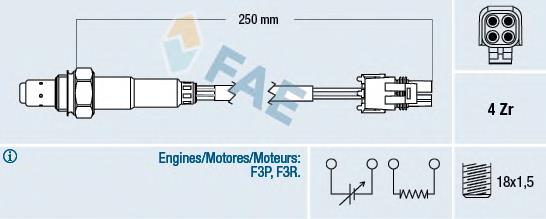77129 FAE Sonda lambda, sensor de oxigênio