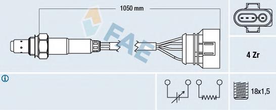 77134 FAE Sonda lambda, sensor de oxigênio