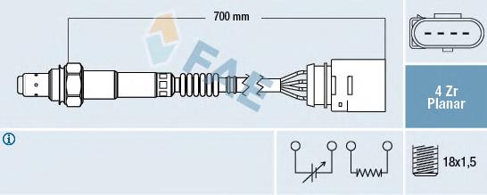77141 FAE Sonda lambda, sensor de oxigênio depois de catalisador