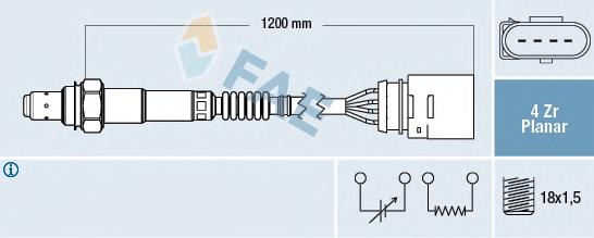 77144 FAE Sonda lambda, sensor de oxigênio depois de catalisador