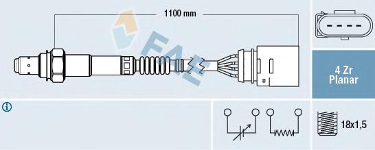 77143 FAE Sonda lambda, sensor de oxigênio depois de catalisador