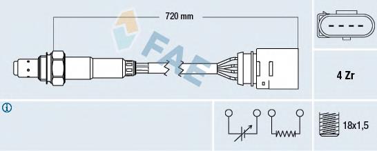 77139 FAE Sonda lambda, sensor de oxigênio