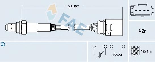 77138 FAE Sonda lambda, sensor de oxigênio