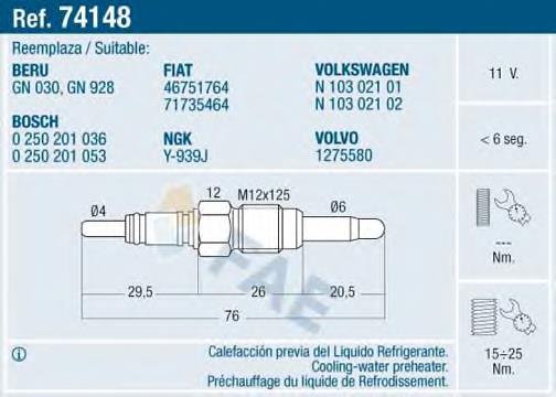 74148 FAE Vela de incandescência