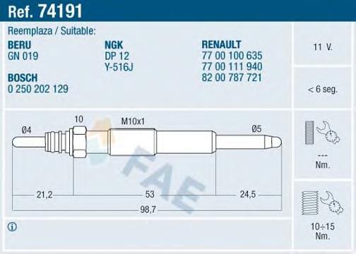 Vela de incandescência Blue Print ADN11832 preço, a partir de 12,71 USD