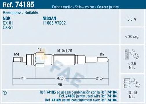 Vela de incandescência 90433 NGK