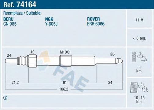 Vela de incandescência Hidria H1120
