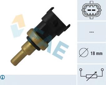 Sensor de temperatura do fluido de esfriamento 55206393 Peugeot/Citroen