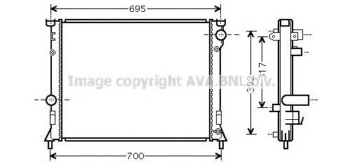 Radiador de esfriamento de motor Chrysler 68050126AA