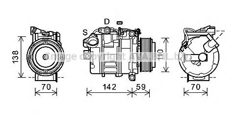 Compressor de aparelho de ar condicionado 64509196890 BMW