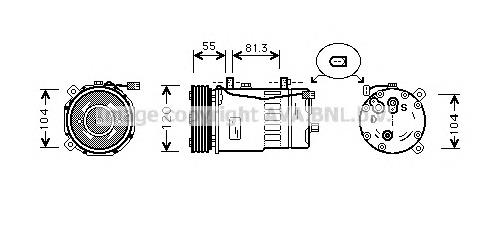 Compressor de aparelho de ar condicionado SD7V161215 VAG
