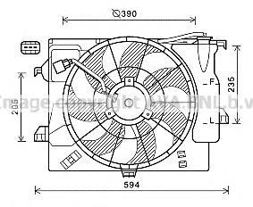 352101 ERA Difusor do radiador de esfriamento, montado com motor e roda de aletas