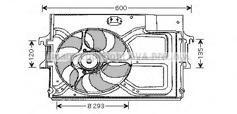 Ventilador elétrico de esfriamento montado (motor + roda de aletas) para Ford Escort '95 AVL