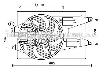 Difusor do radiador de esfriamento, montado com motor e roda de aletas 5S718C607BD Ford