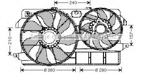 2T148C607EC Ford Difusor do radiador de esfriamento, montado com motor e roda de aletas