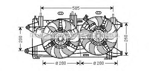 Difusor do radiador de esfriamento, montado com motor e roda de aletas Fiat/Alfa/Lancia 872800600 preço, a partir de 76,62 USD