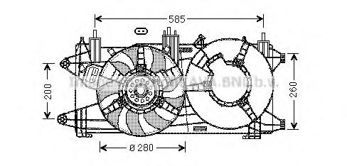 Difusor do radiador de esfriamento, montado com motor e roda de aletas Fiat/Alfa/Lancia 51755589 preço, a partir de 102,42 USD