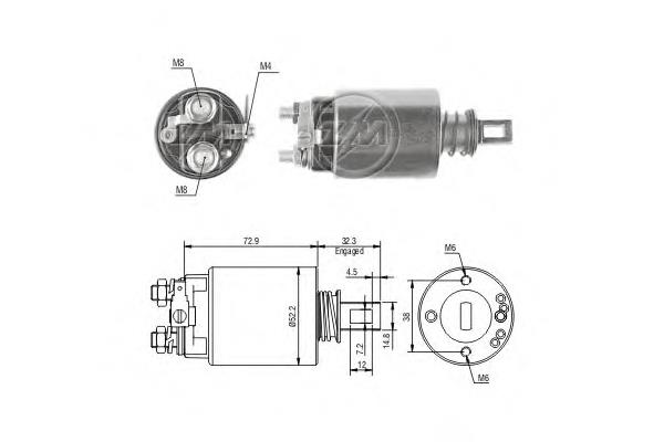ZM686 ERA Relê retrator do motor de arranco