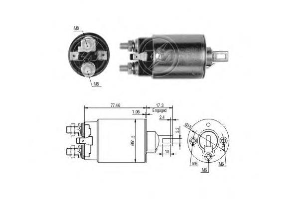 Relê retrator do motor de arranco SS5033 As-pl