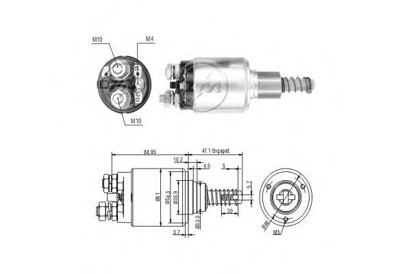 Relê retrator do motor de arranco 0331402008 Bosch