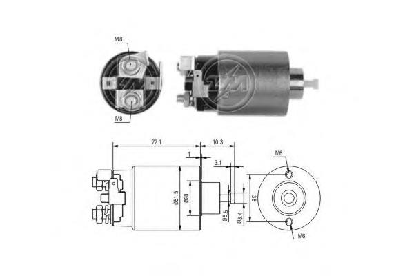 E8045 Ghibaudi Relê retrator do motor de arranco
