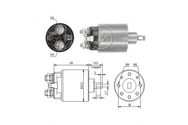 ZM710 ERA Relê retrator do motor de arranco