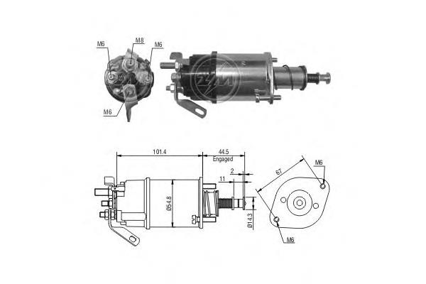 Relê retrator do motor de arranco 77040 Lucas