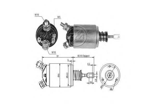 ZM633 ERA Relê retrator do motor de arranco