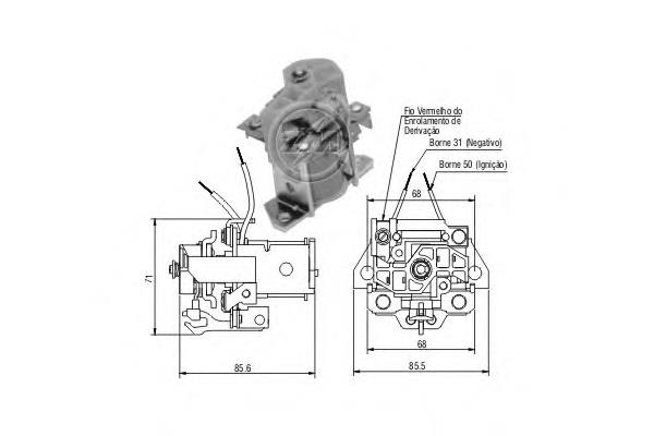 0331101016 Bosch Relê retrator do motor de arranco