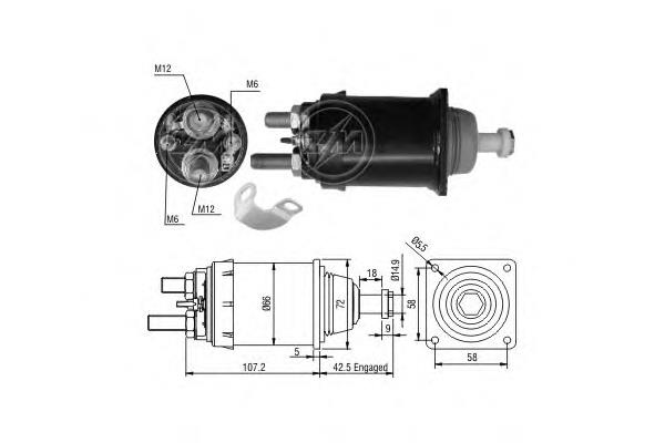 M004T95481 Mitsubishi Relê retrator do motor de arranco