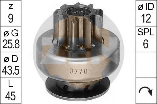 ZN0770 ERA Roda-livre do motor de arranco