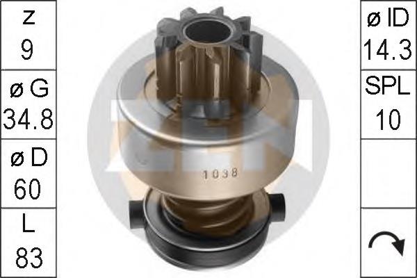 6033AD3244 Bosch Roda-livre do motor de arranco