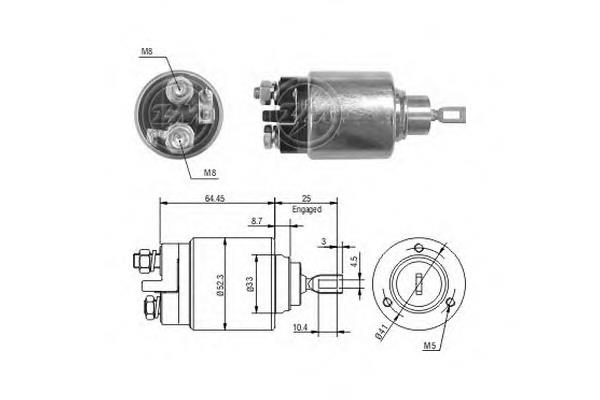 2339304068 Bosch Relê retrator do motor de arranco