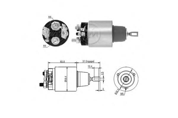 ZM2475 ERA Relê retrator do motor de arranco