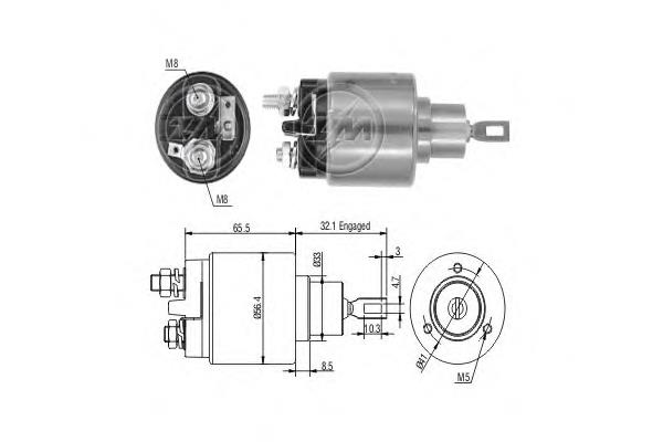 Relê retrator do motor de arranco Bosch 2339304016