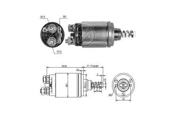 Relê retrator do motor de arranco Bosch 0331402075