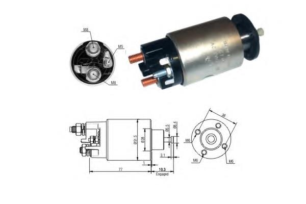 ZM3993 ERA Relê retrator do motor de arranco