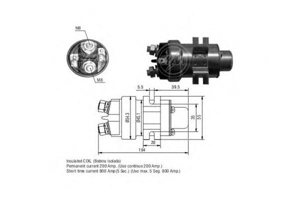 Relê retrator do motor de arranco Mercedes 0005450567