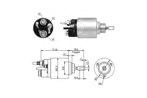 7701052617 Renault (RVI) Relê retrator do motor de arranco