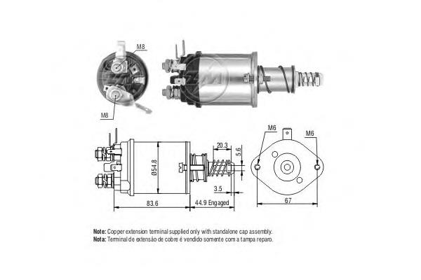 K963825 Case Relê retrator do motor de arranco