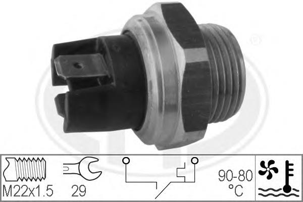 Sensor de temperatura do fluido de esfriamento (de ativação de ventilador do radiador) Porsche 94460648100