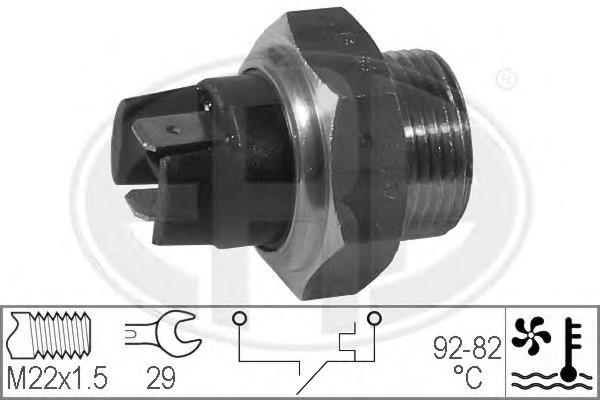 Sensor de temperatura do fluido de esfriamento (de ativação de ventilador do radiador) 94460648100 Porsche