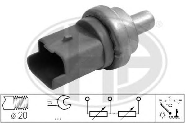 Sensor de temperatura do fluido de esfriamento Peugeot/Citroen 1338C0