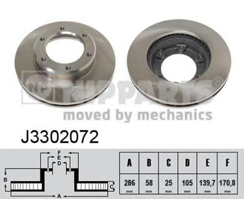 Disco do freio dianteiro DI272C Japan Parts