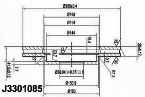 Disco do freio dianteiro Japan Parts DI158C