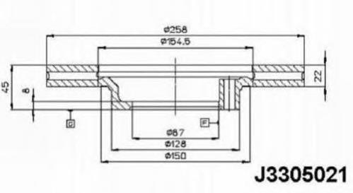 Disco do freio dianteiro Japan Parts DI521C