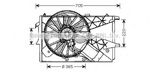 13128929 General Motors Ventilador elétrico de esfriamento montado (motor + roda de aletas)