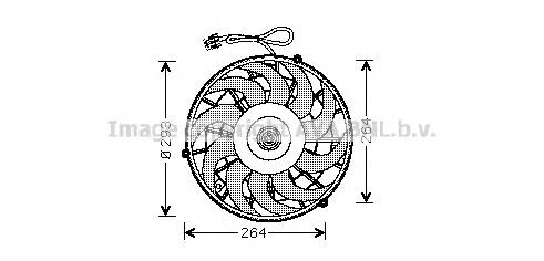 OL7507 AVA Ventilador elétrico de aparelho de ar condicionado montado (motor + roda de aletas)