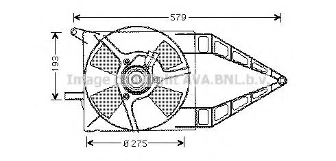 Ventilador elétrico de esfriamento montado (motor + roda de aletas) Opel 1314518