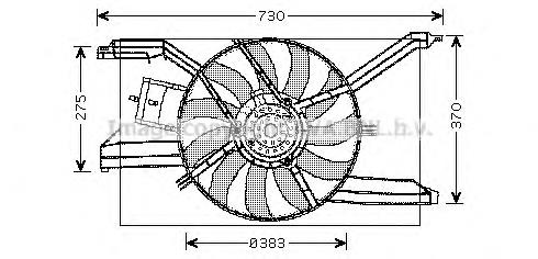 OL7532 AVA Ventilador elétrico de esfriamento montado (motor + roda de aletas)